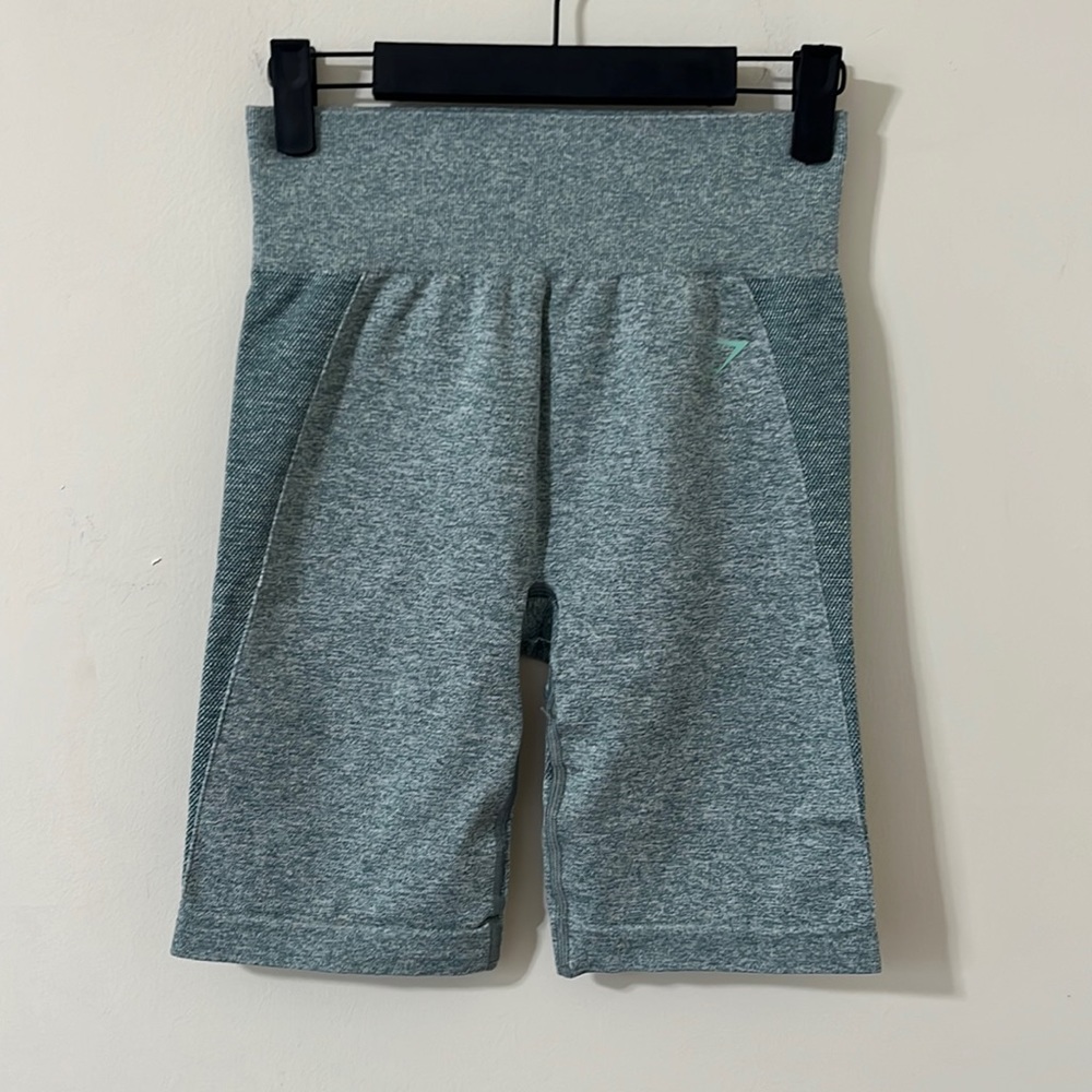 Gymshark Flex Cycling Bike Shorts Studio Green Marl Size Medium - Picture 2 of 7
